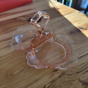 Elegant Pink Depression Glass Serving Dish